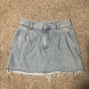 Agolde Blue Pleated A-line Mini Skirt